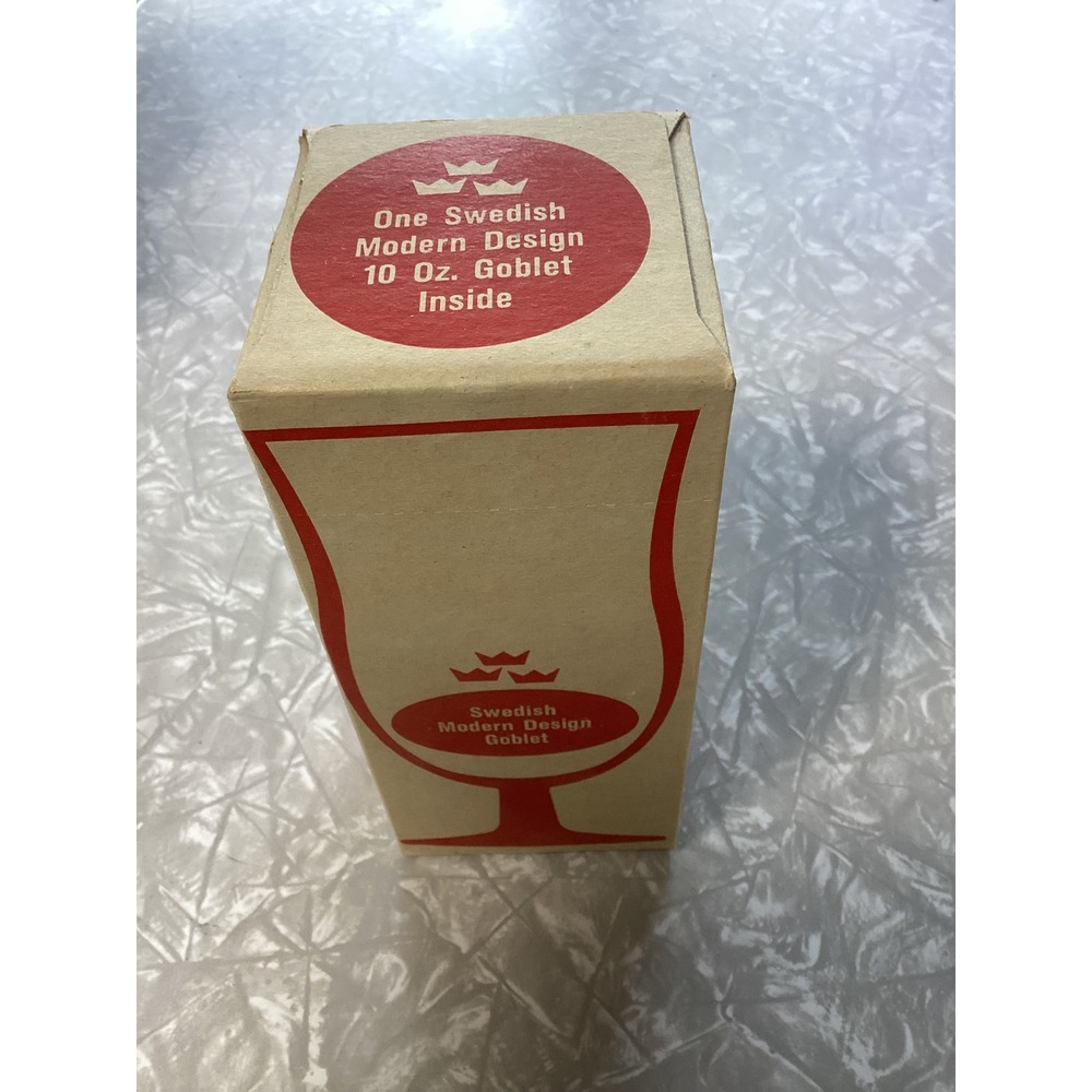 Vintage Swedish Modern Design 10 oz Goblet DUZ Detergent Box Premium New NOS